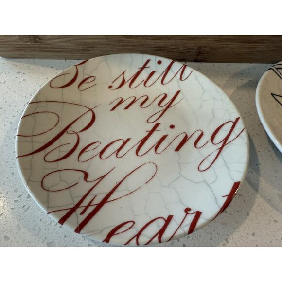 Pier 1 One Imports‎ Love Plates Dessert/Appetizer Set Of 2 Hearts - Picture 3 of 10